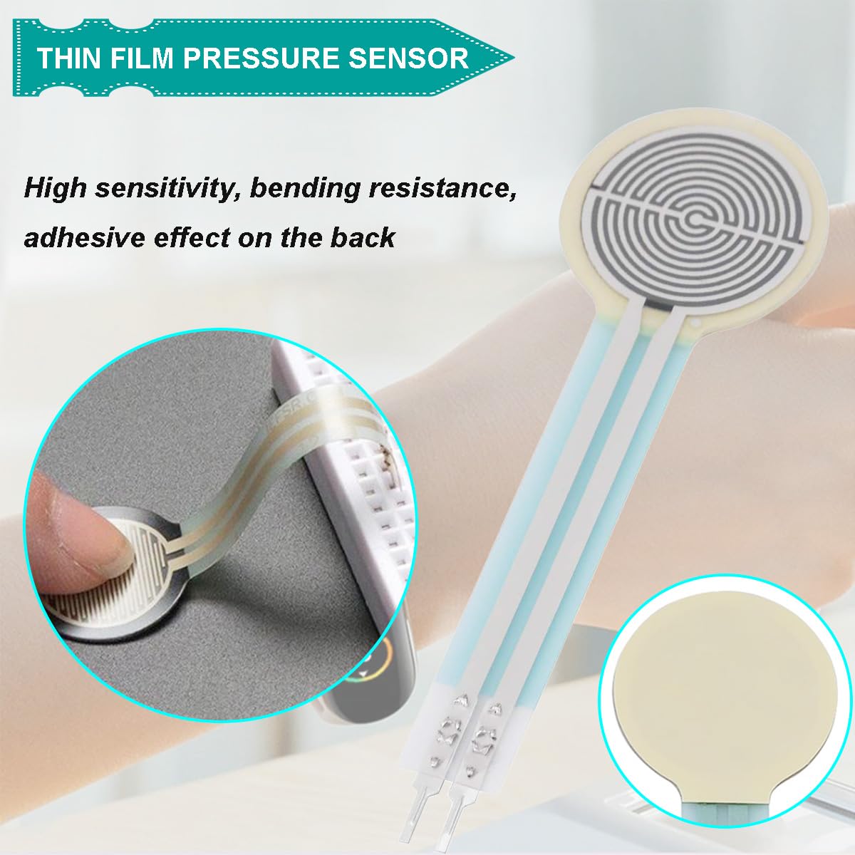Snapklik.com : DAOKAI Thin Film Pressure Sensor FSR402 Resistance Type ...