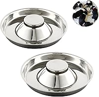 YUDANSI Stainless Steel Puppy Weaning Bowls for Multiple Puppies & Cats - Large 10.2in Whelping Feeder, Slow Eat Litter Station (2-Pack Small Medium Large)