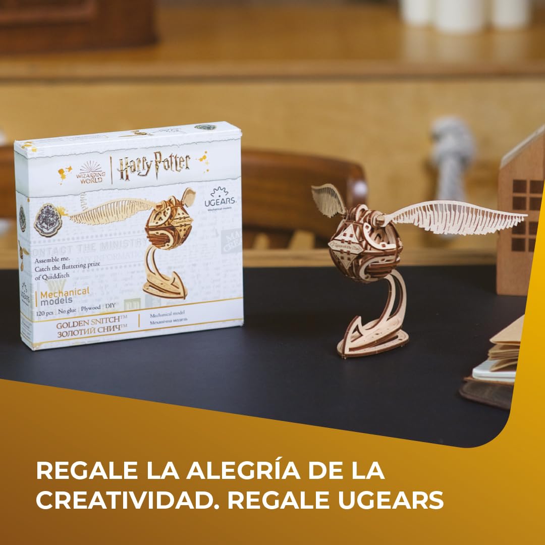 UGEARS Puzle de Madera 3D para Adultos de Harry Potter, modelismo, Golden Snitz, Kit para maqueta, Adultos, Manualidades para Adultos, Dia del Padre