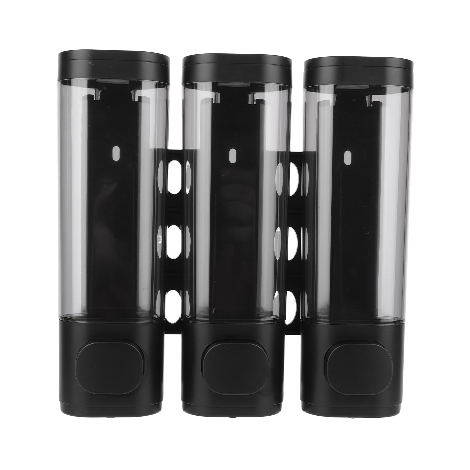 3in1 Shampoo and Conditioner Dispenser Wall-Mount Separator for Bathroom (Black)