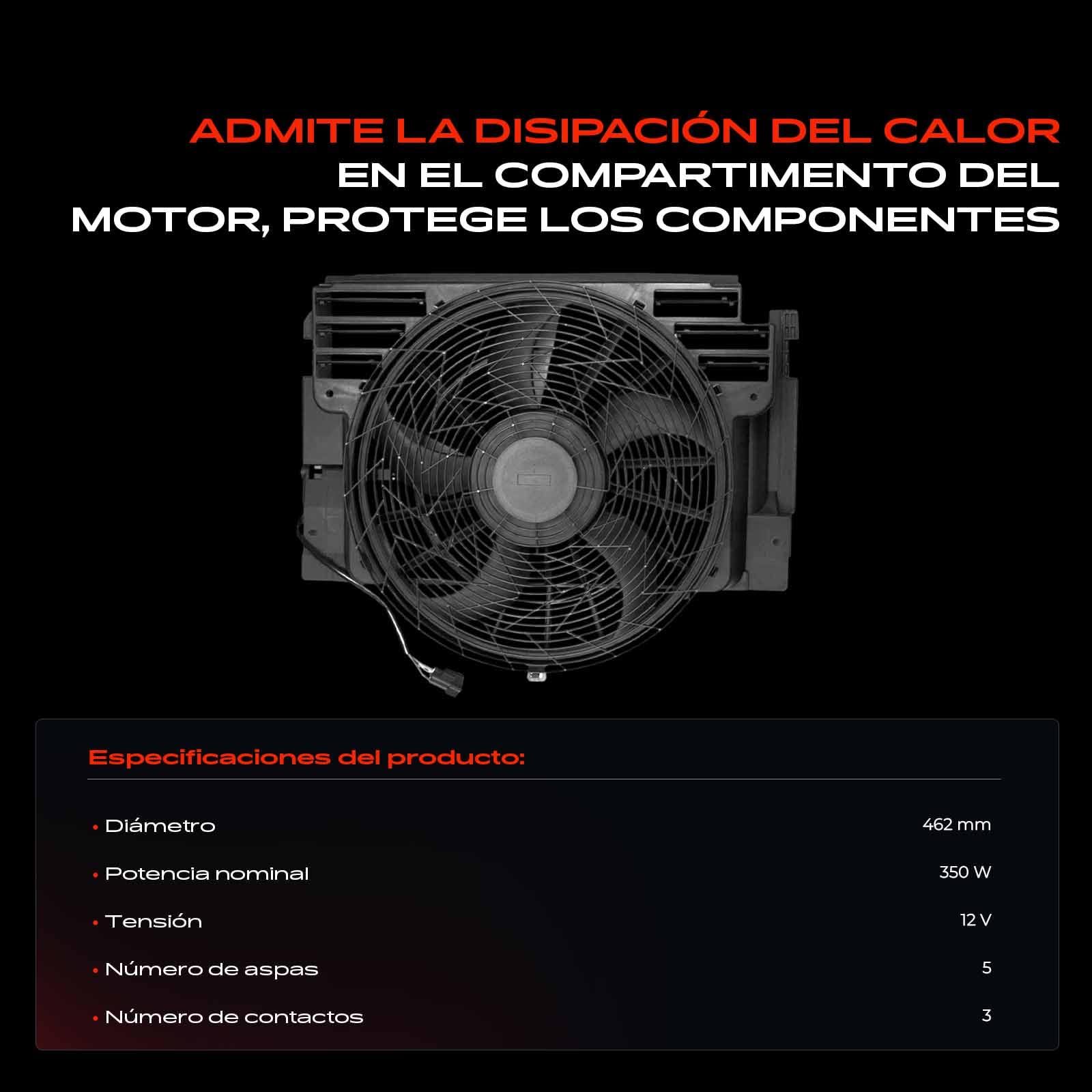 Frankberg Ventilador del radiador enfriador del motor refrigeración del | Compatible con: X5 E53