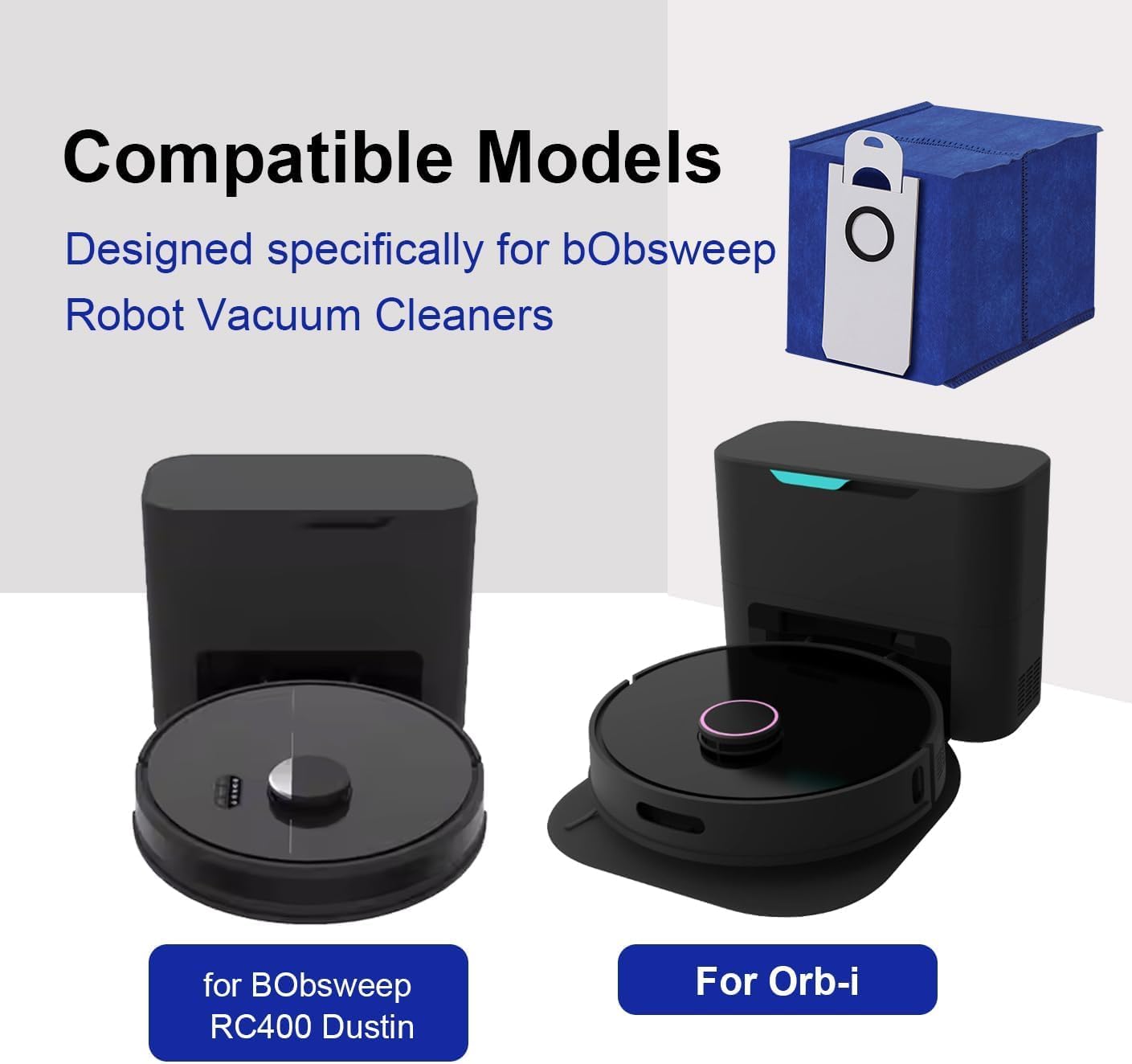 4.6L Dust Bags for BObsweep UltraVision & UltraVision Pet Self-Empty Robot Vacuum Cleaner - Replacement Parts Accessories Disposable Vacuum Bag - 12 Pack