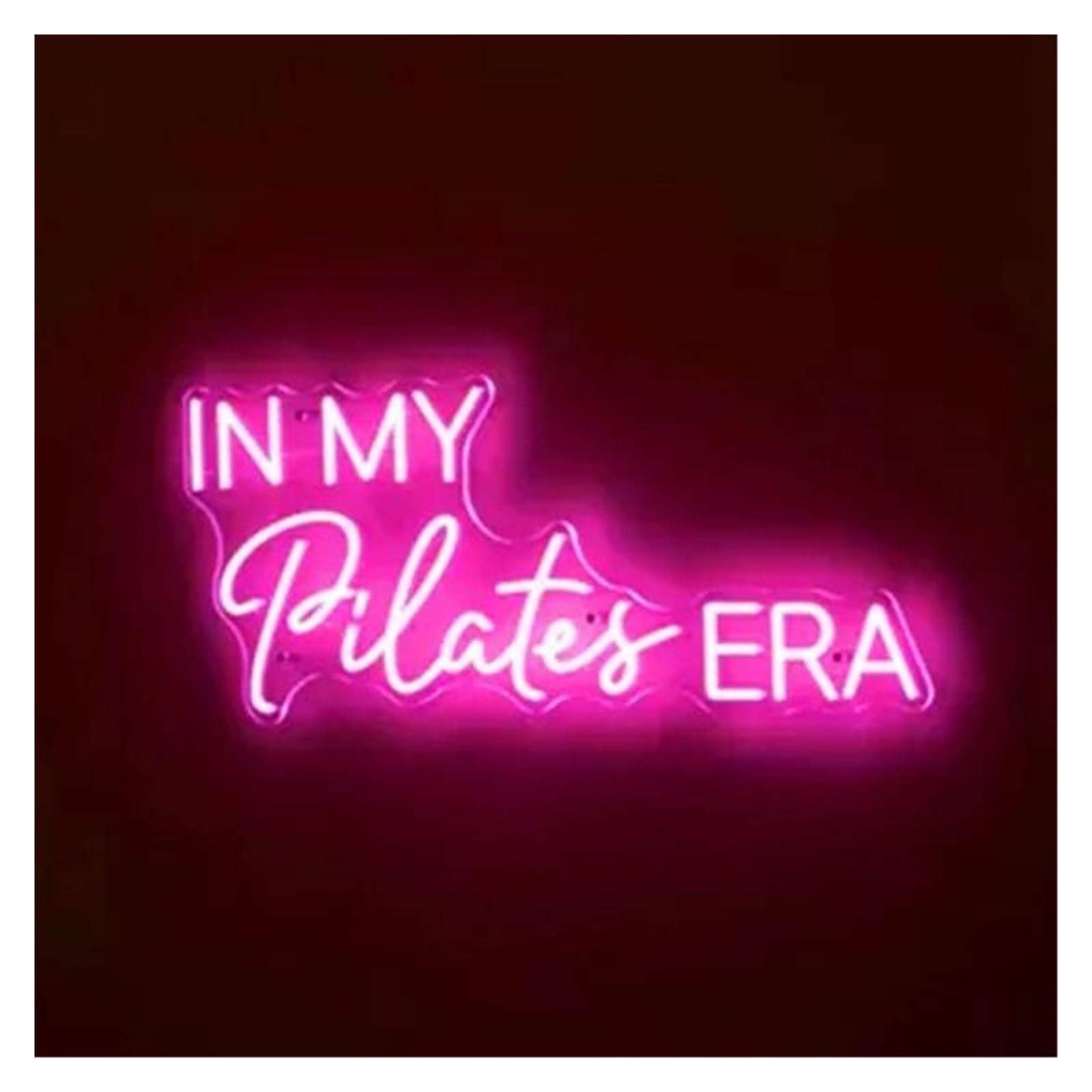 Luci al Neon Da Parete In My Pilates Era Insegna Al Neon Luce A LED Luminosità Regolabile Per Studio Wellness Centro Fitness Palestra Spazio Yoga Decorazione Da Parete 50cm(Rose Red)