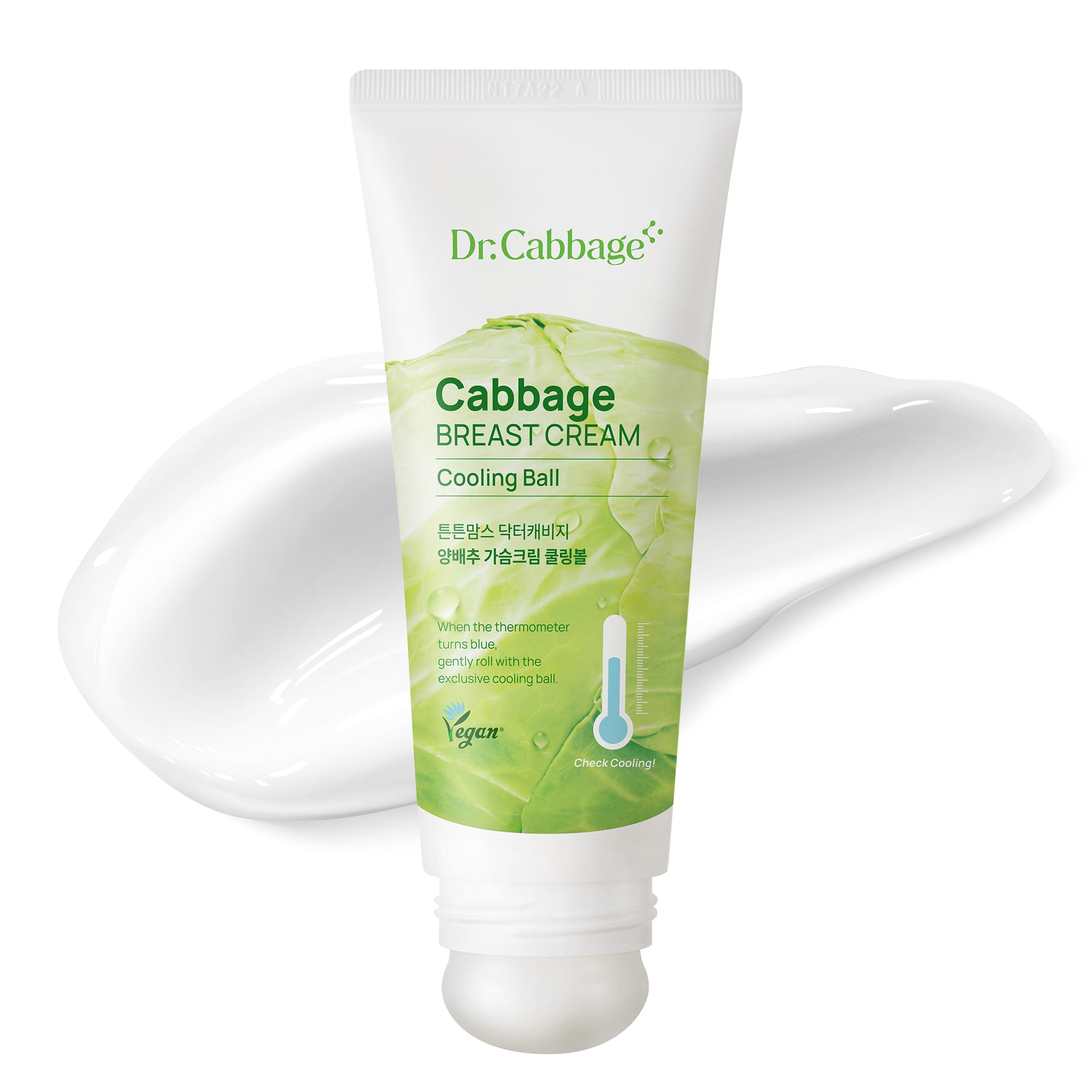 Dr.Cabbage+ Cabbage Breast Cream 3.38 Oz with Special Cooling Ball applicator | For Engorgement, Mastitis, Stop Lactation | Trusted by Korea Mother, Breastfeeding Essencial