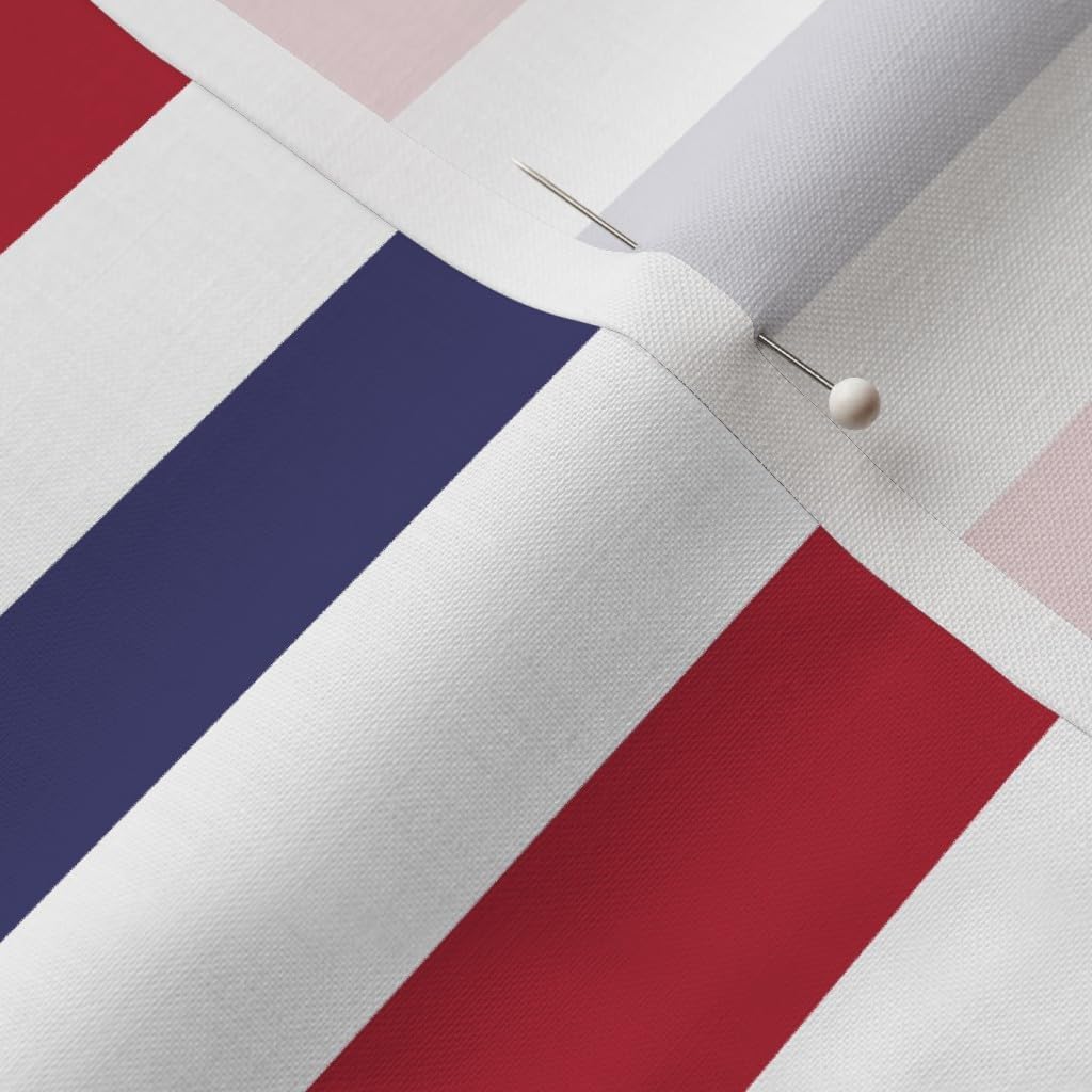 Spoonflower Fabric - Flag Red White Blue Stripes USA American 4Th of July Nautical Printed on Petal Signature Cotton Fabric by The Yard - Sewing Quilting Apparel Crafts Decor