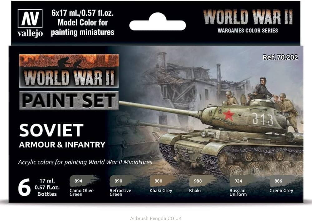 Vallejo - WWII German Waffen SS Model Color Paint Set | Historic Military Shades | Brush & Airbrush Compatible Acrylic Colors | Pro Modeler Collection | 6 bottles x 18 ml. (0.6 fl.oz)