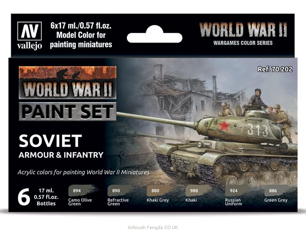 New Vallejo Paint Set, Soviet Armor And Infantry WWII, Item 70202
