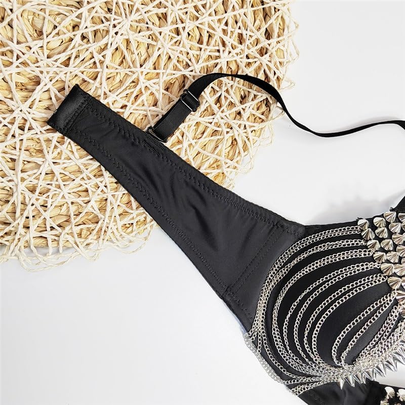 Bra Big Backless Nightclub Wrapped Chest Tassel Vest Beaded for Women