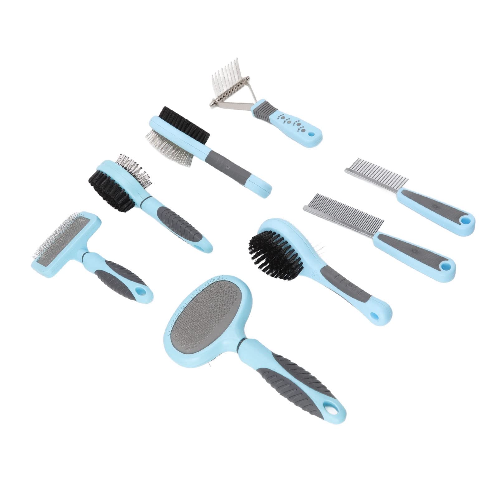 Set spazzola per cani 8 in 1 Multifunzione Deshedding Nodi aperti Kit spazzola per capelli per gatti Gatti Cani Animali domestici a pelo lungo