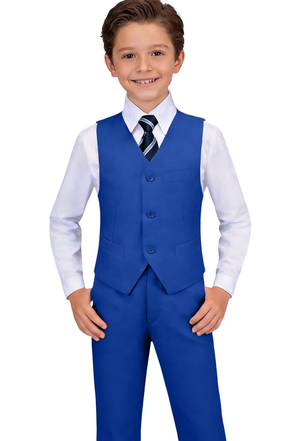 Visaccy Boys Formal Suit Slim Fit Tuxedo Suits for Kids Ring Bearer Outfit