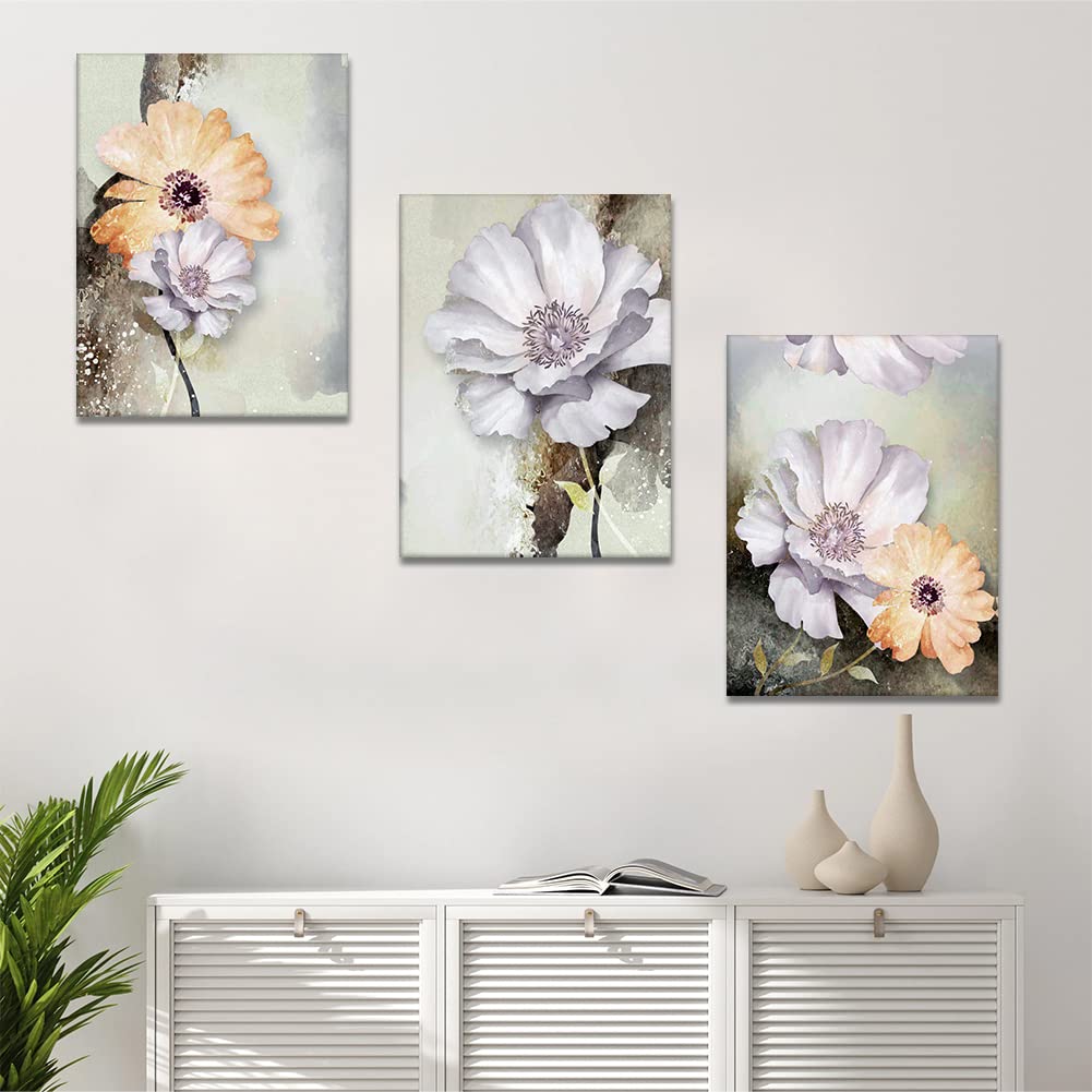 Artscope 3 Pieces Wall Art Canvas Prints, Yellow and White Flowers Picture Painting - Image 4