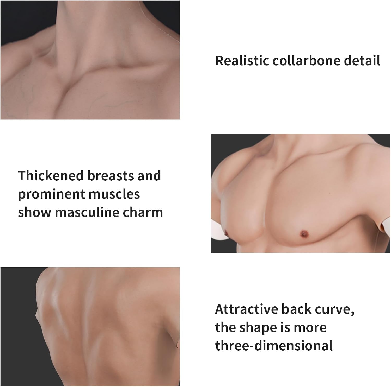 Silicone Muscle Suit Realistic Fake Abs Muscle Chest Suit Simulation Skin suit For Cosplay Transgende