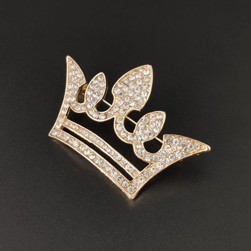 Image of Crystal Rhinestone Princess Queen Brooch Pin Tiara Crown Brooches for Women Tiara for Wedding Party /Banquet /Birthday