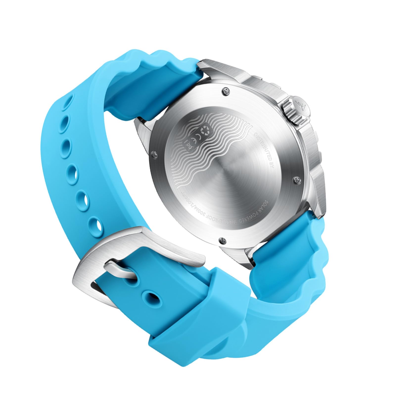 Aramox Reloj de Buceo de Cuarzo con Energía Solar, Correa de Silicona de Acero Inoxidable Reloj de Buceo 300 M, Movimiento de Cuarzo Luminoso para Hombres Mujeres Deportes Al Aire