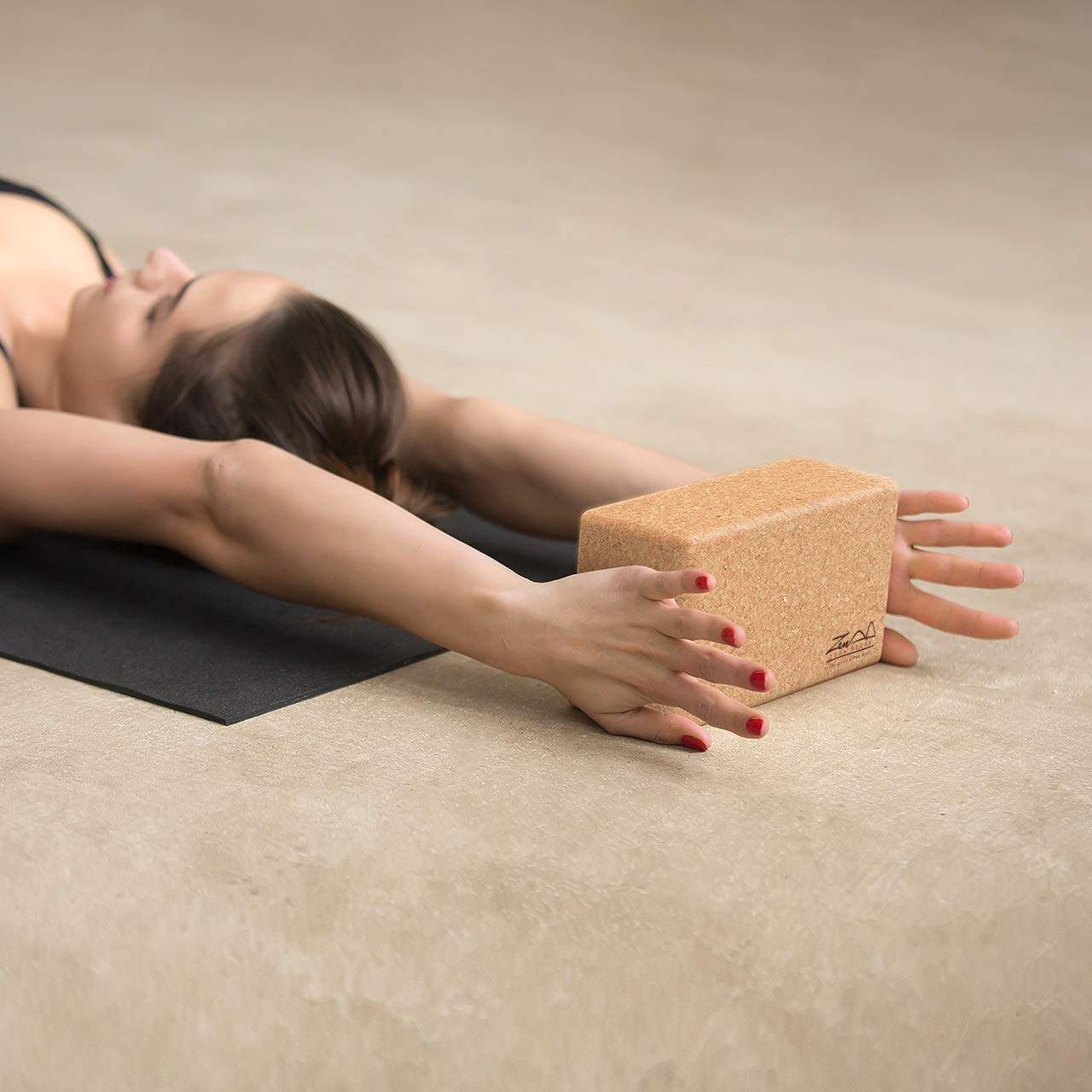 Cork Yoga Block Standard - By ZenYogaWedge - Premium 100% Natural Plain