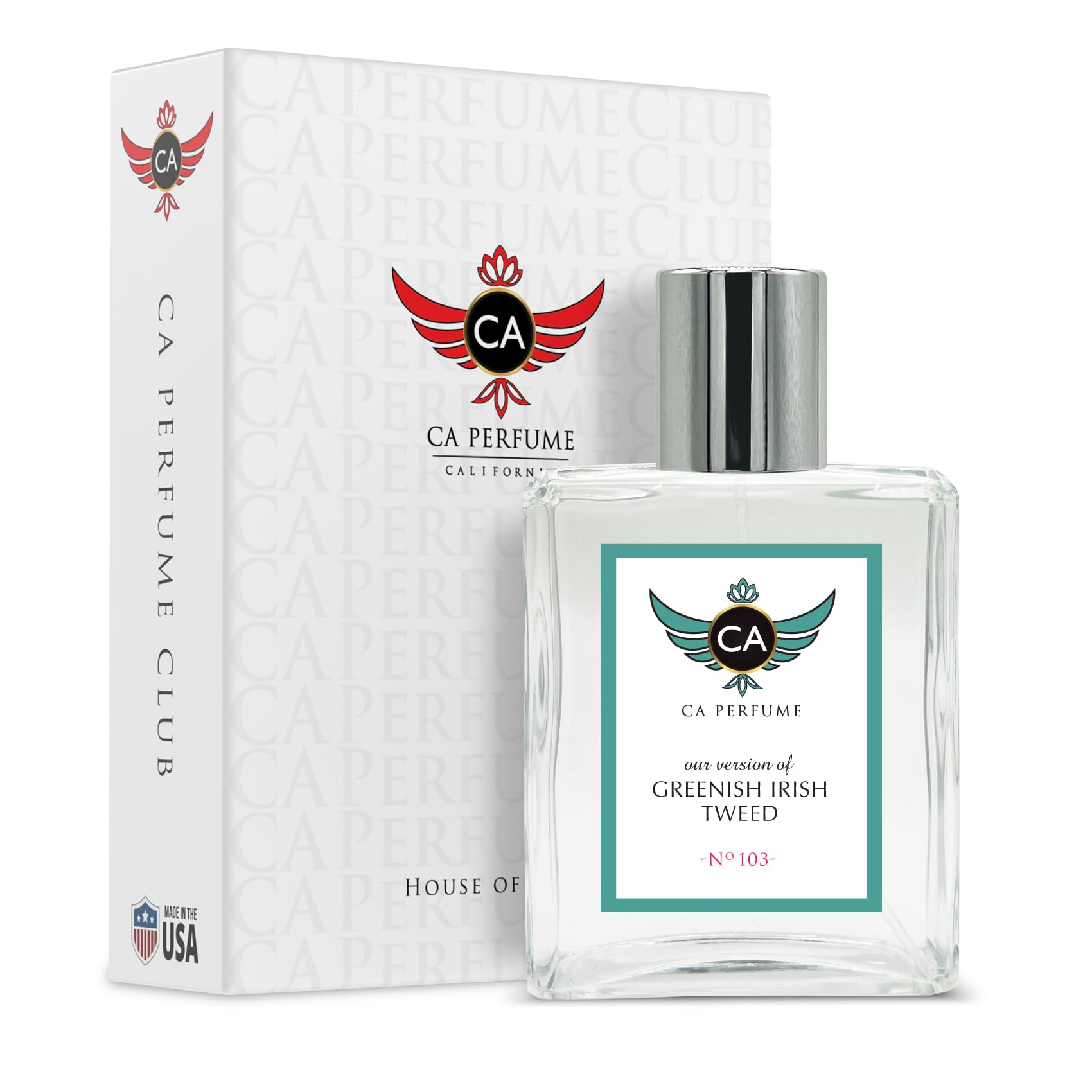 CA Perfume Impression of Greenish Irish Tweed for Men Woody Floral Musk Scent Long Lasting Cologne for Men Signature Scent for Day and Night Wear 3.4