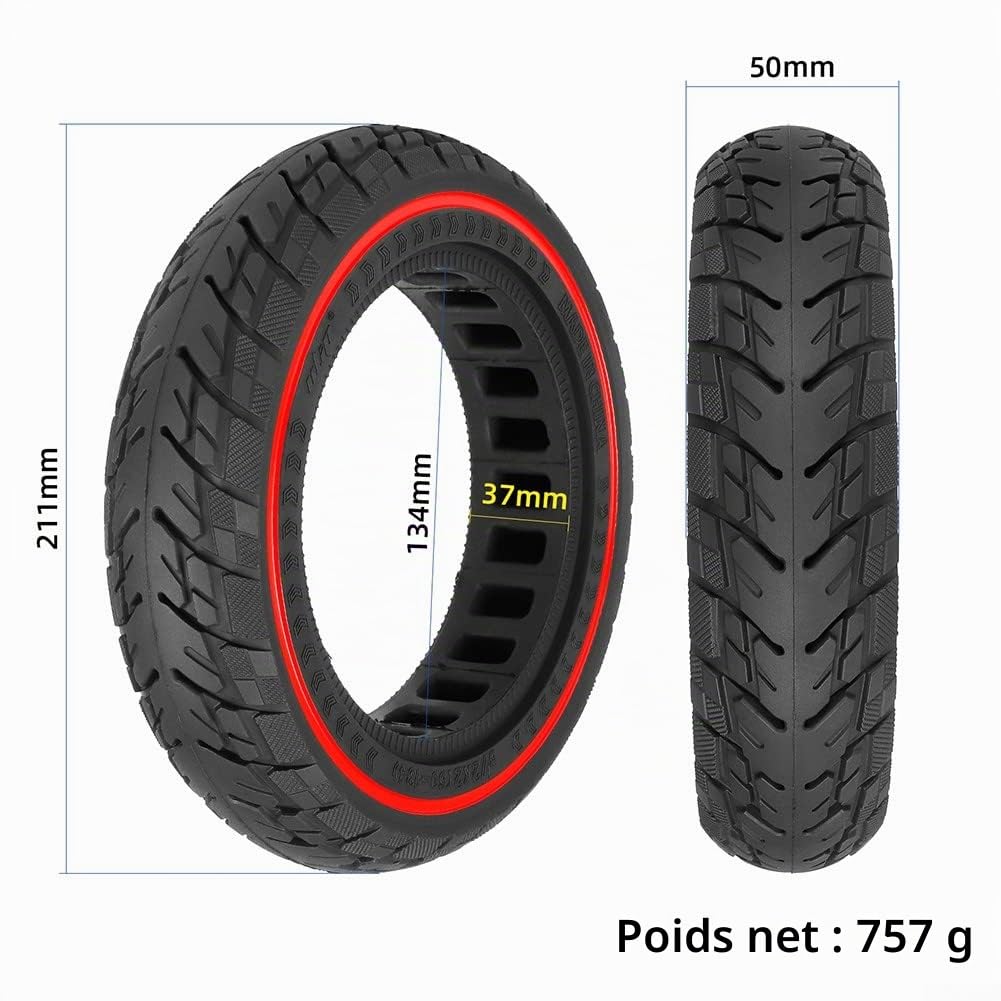 Pneu solide 8,5" 8 1/2 x 2(50-134) pour scooters électriques pour VSETT 9&9+/Zero 9