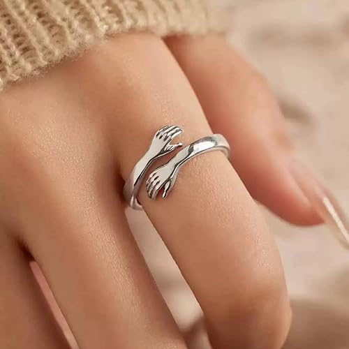 Miniatura 35 de Long tiantian Regalos para hija de parte de mamá, anillo ajustable abierto giratorio para ansiedad para mujeres, regalos para el día de la madre
