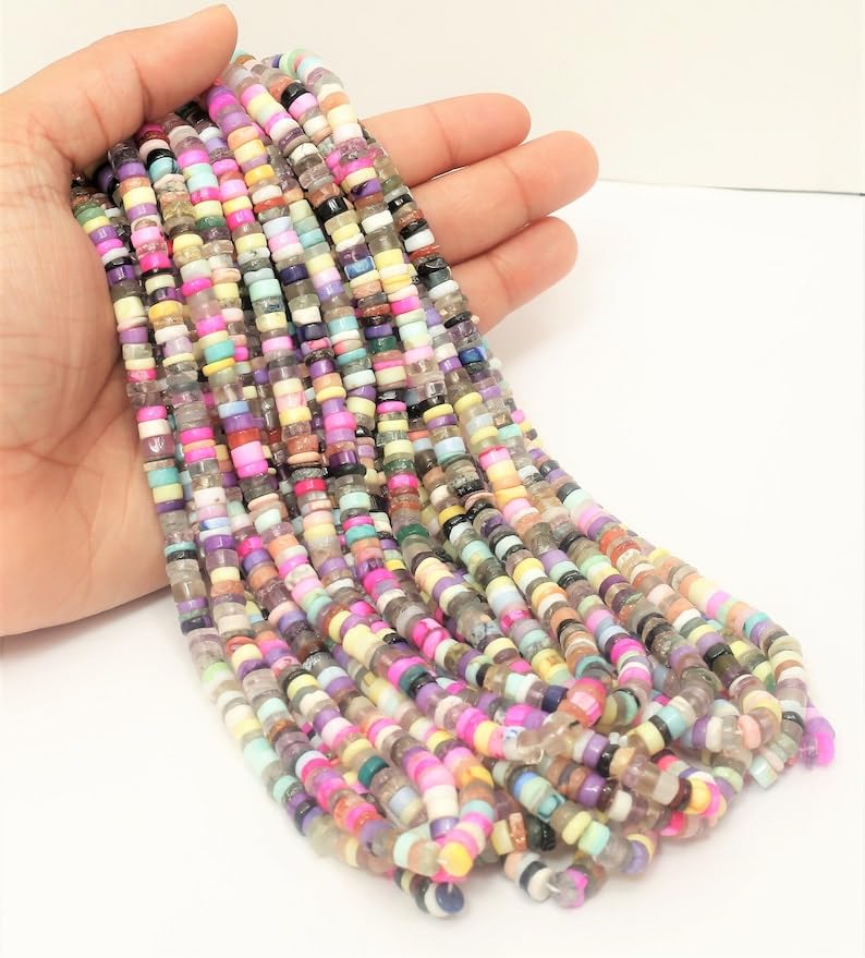 Perles naturelles pneu 4-7mm pour fabrication bijoux collier bracelet