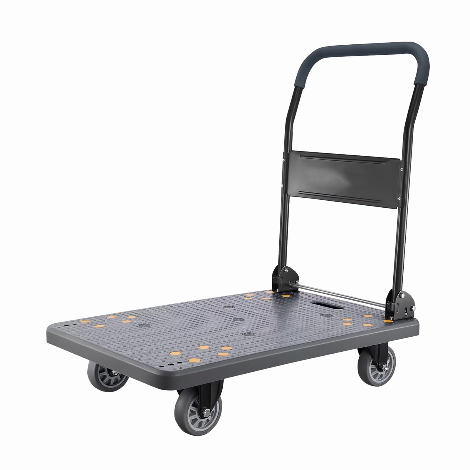 Carrello Pieghevole, Carrello Portatile con Ruote, Carrello Manuale Multiuso per casa, Fabbrica, supermercato, Magazzino (Grigio XL)