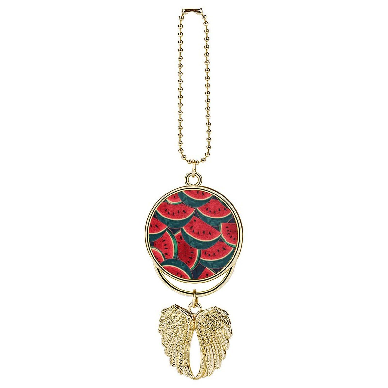Red Watermelon Car Pendant Hanging Swing Auto Rear View Mirror Hanging Car Rear View Mirror Charm Truck Hanger Ornament Charm for Car Rear View Mirrors Accessories