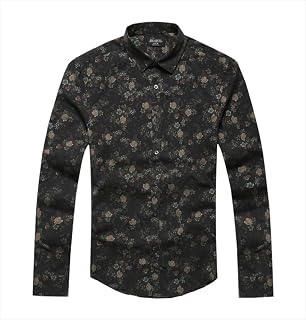 [ミックスリミテッド] シャツ メンズ 長袖 花柄 花柄シャツ アロハシャツ タイト 細身 起毛