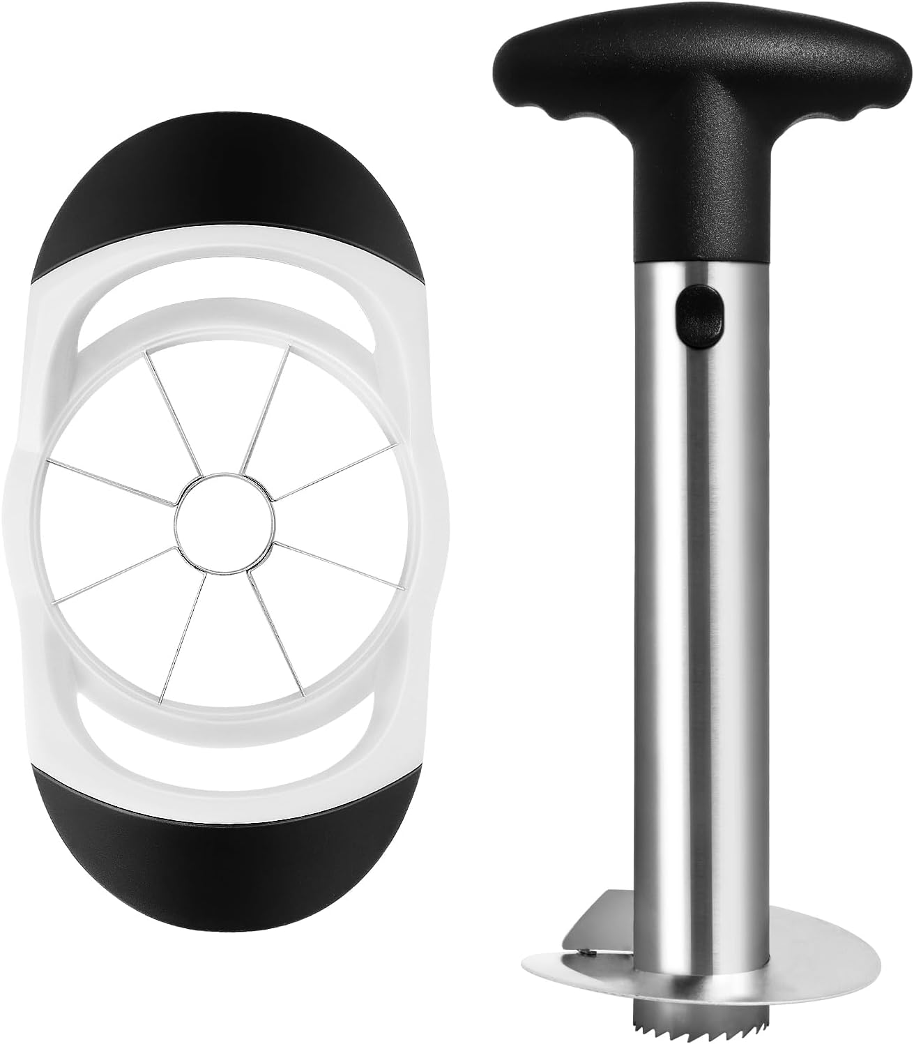 Asdirne Pineapple Corer & Slicer, Pineapple Cutter and Fruit Slicer with Food Grade Stainless Steel Blade and ABS Grip, Pineapple Peeler, Black