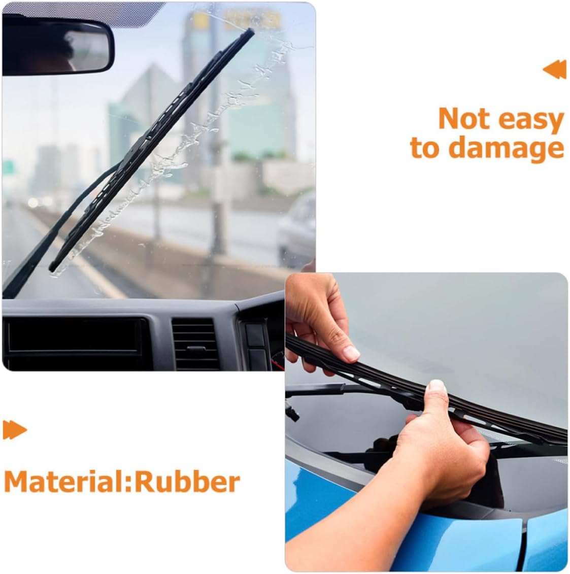 4pcs Windshield Wiper Rubber Refills Replacement Strips for Car Blades, Easy Installation Rubber Window Wiper Strips Superior Wiping Performance for Automotive Use
