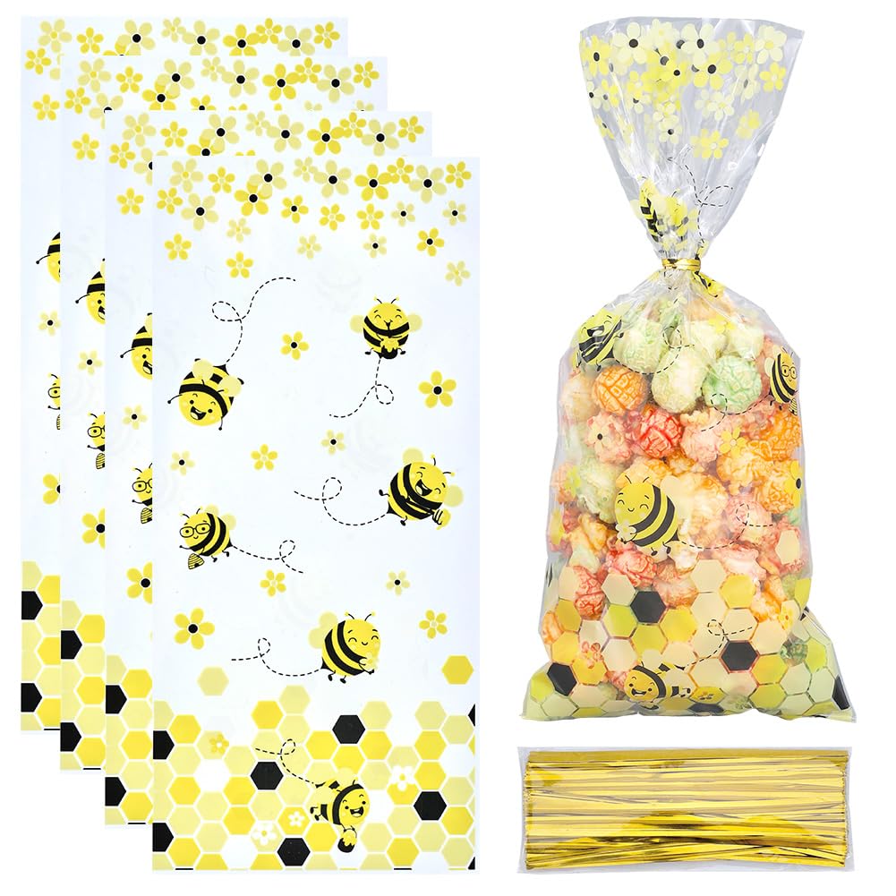 GORGECRAFT 100PCS Sacs En Cellophane Abeille Fleur En Nid D
