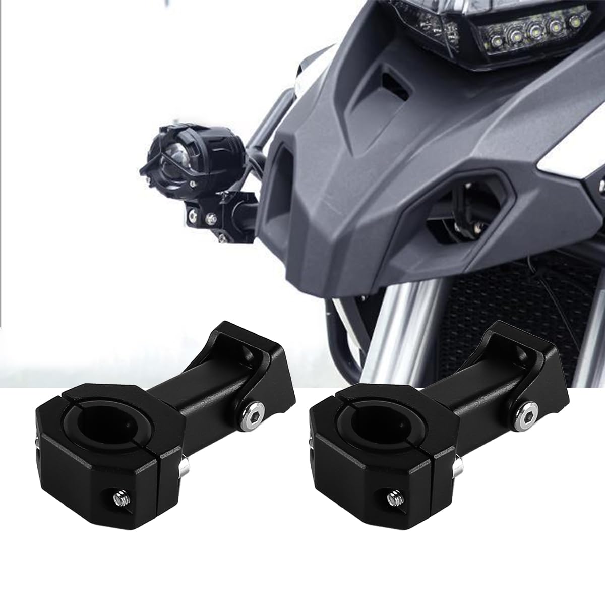 2 Pezzi Staffe di Montaggio per faretti Staffe per faretti per Moto Supporto per Morsetto per fari Regolabili in Alluminio per motociclette