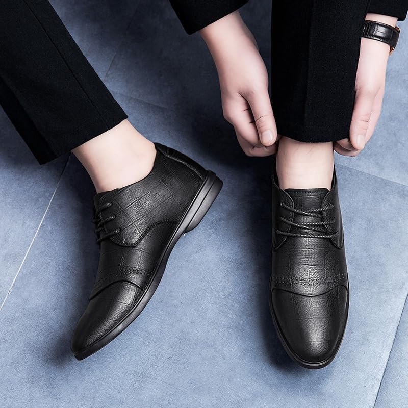 Brown Dress Shoe Laces for Men Lace Up Classic Formal Oxford Wedding Pointed Toe Dress Shoes(Brown,8.5)2