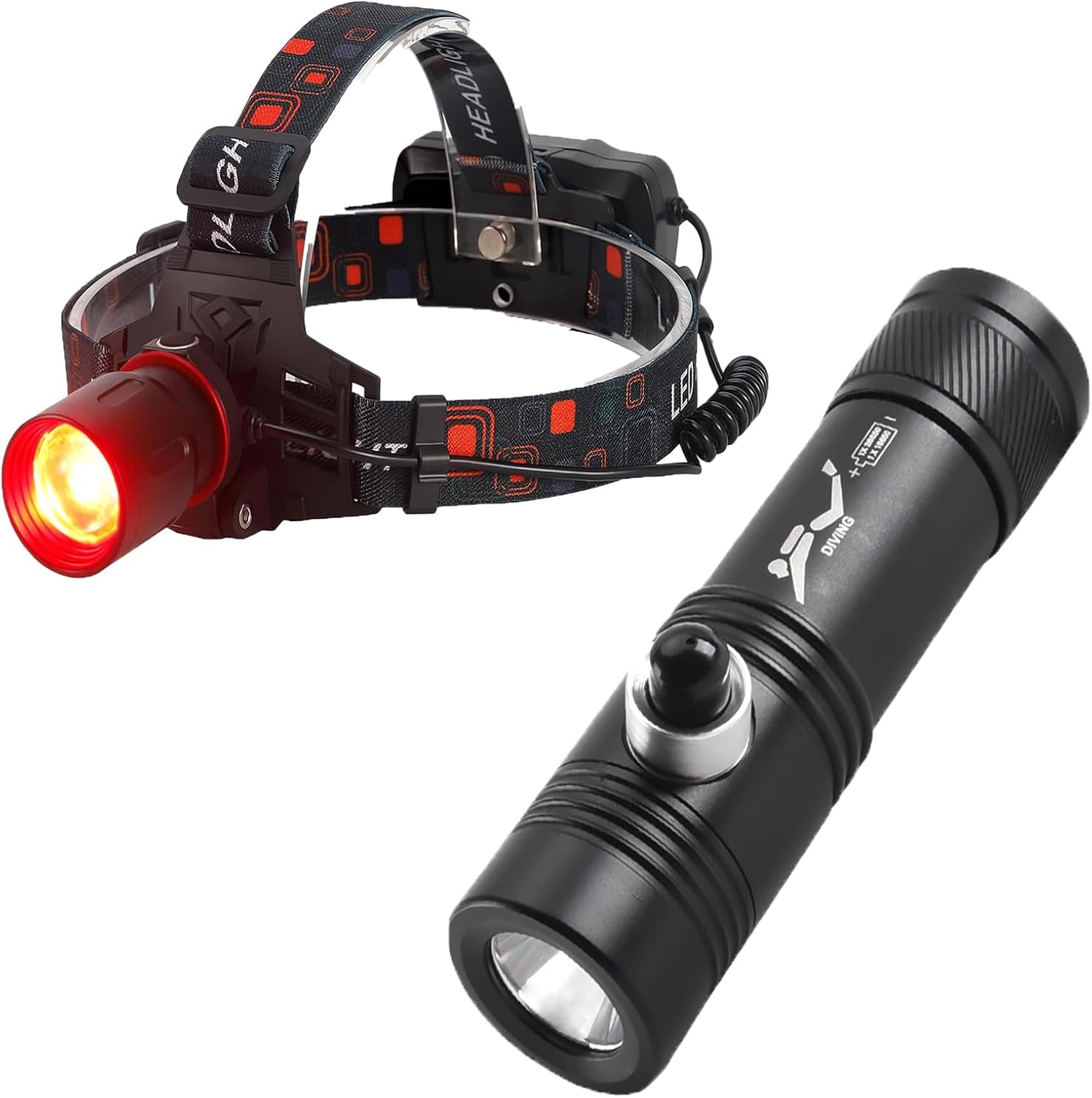 LUXJUMPER Red Light LED Headlamp Red Hunting Flashlight Super Bright 1000 Lumens 3 Lighting Modes Rechargeable Waterproof Lightweight Headlight for Hunting Stargajing Astronomy Running Fishing