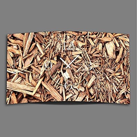 Dixtime 3DS-0298 zegar ścienny z naturalnego drewna gałązki, nowoczesny design, cichy, bez tykania