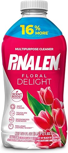 PINALEN Max Aromas Floral Delight Limpiador multiusos, cocina, piso, baño y limpieza de superficies para el hogar, 56 onzas líquidas