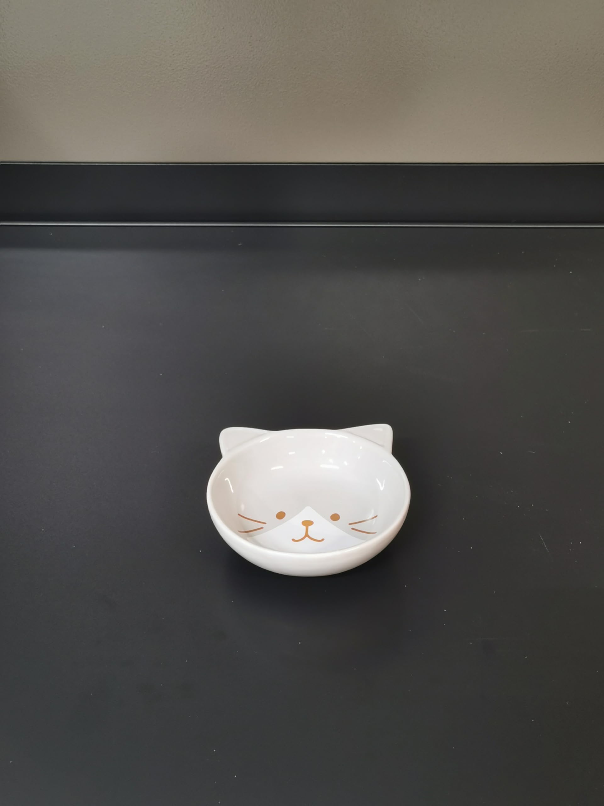 Ciotola per Cibo E Acqua Gatto KAPO Ceramica Grigio Rotonda 280ML 13,5x4CM