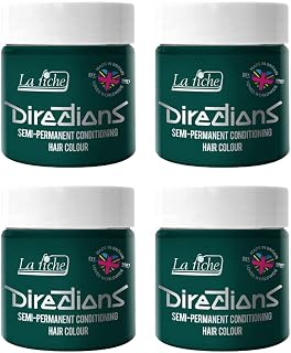 4 x La Riche Directions Semi-Permanent Hair Color Bote de 100 ml (Alpine Green)