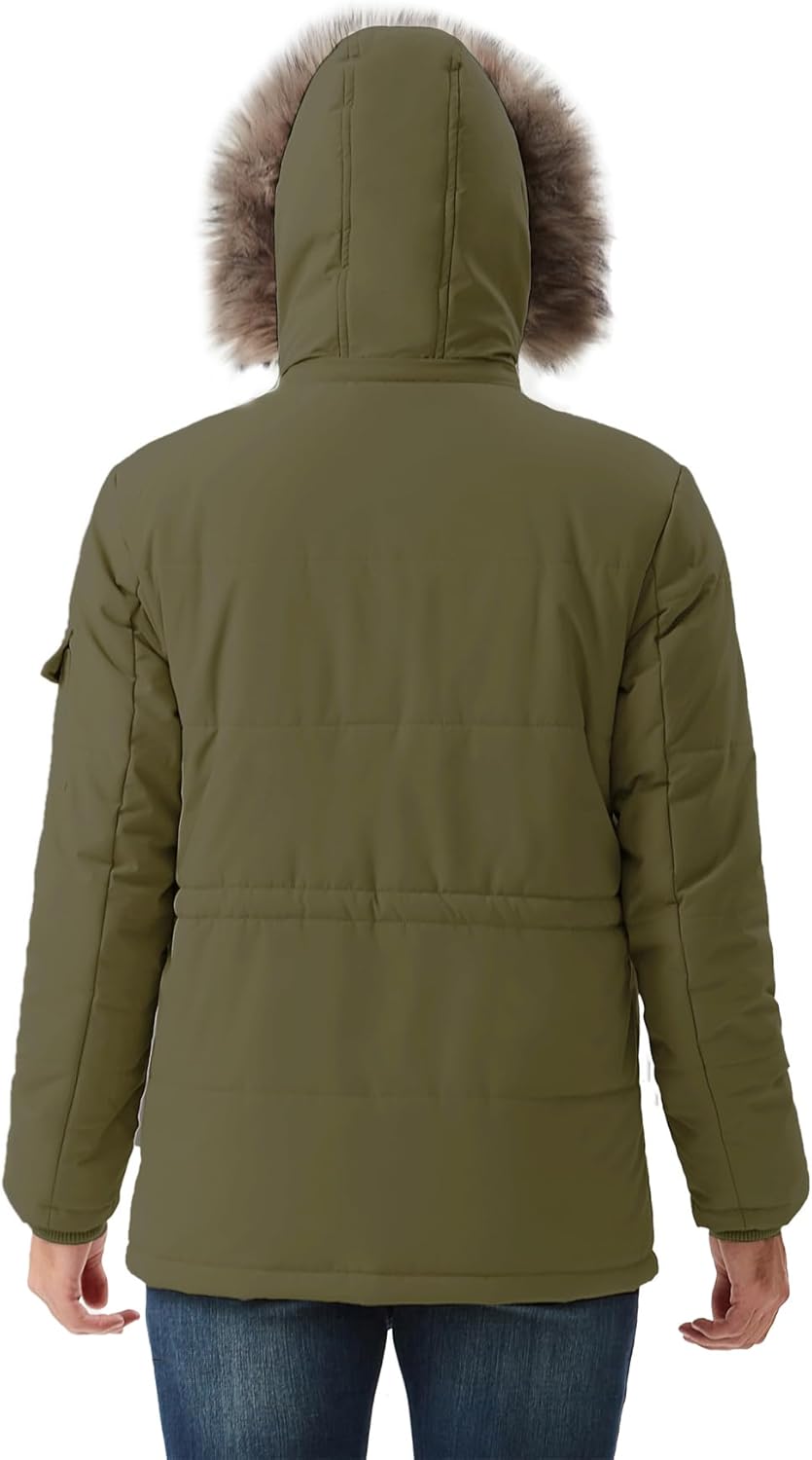 KVE Men's Hooded Winter Coat Warm Puffer Jacket Thicken Quilted Jacket - Image 6