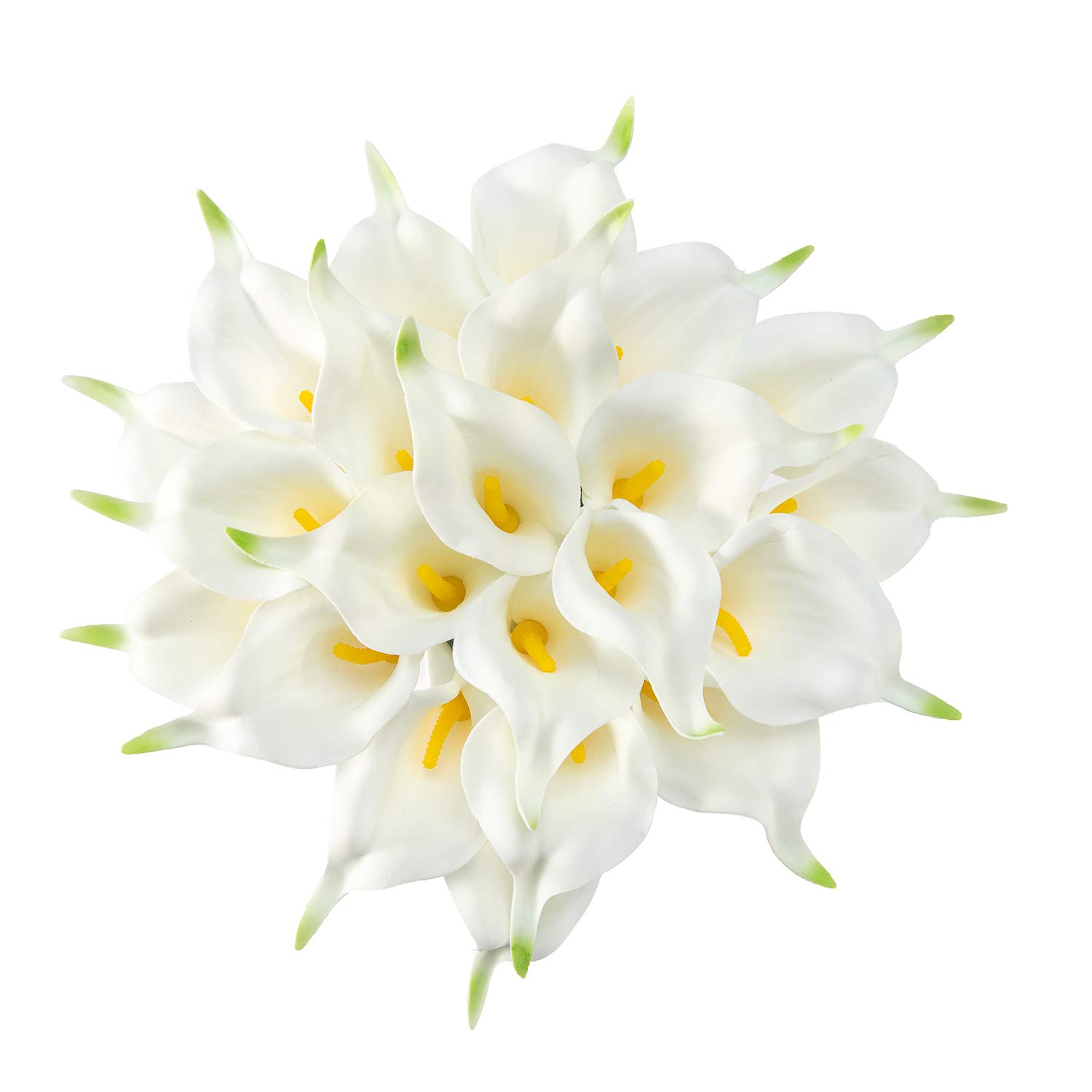 22pcs 13.4 Inch White Lataex Real Touch Artificial Calla Lily Flowers, for Home Decor for Spring Flowers, Home Kitchen, Wedding Decorations, and centerpieces.