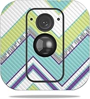 Vista 363 de MightySkins - Skin de fibra de carbono para cámara Blink XT para exteriores, chips dorados, acabado de fibra de carbono texturizado, protector