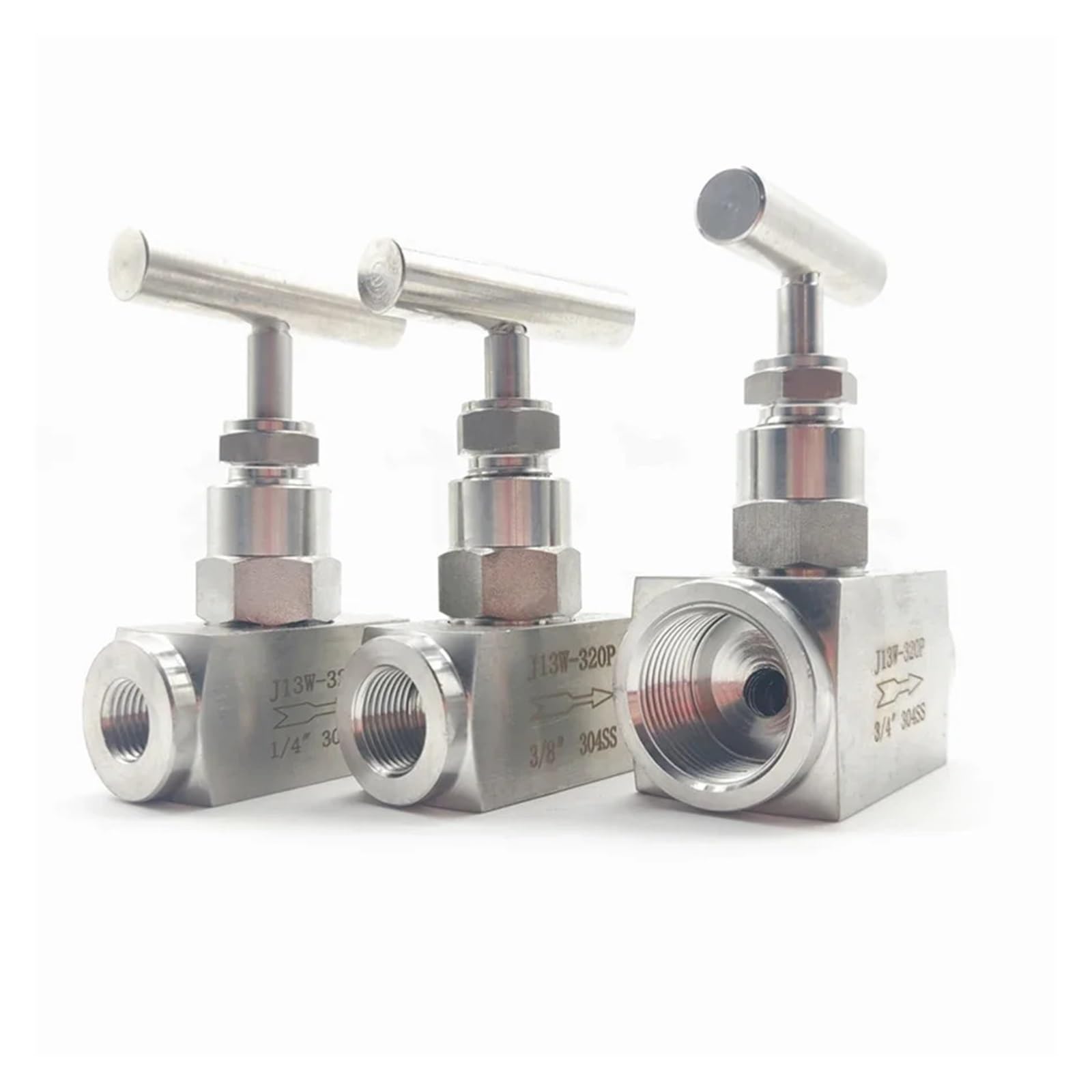 Válvulas de aguja hidráulicas de 3/8, 1/2, 3/4 y 1 pulgada, válvulas de aguja de cierre fraccionario hembra, acero inoxidable 304(1")