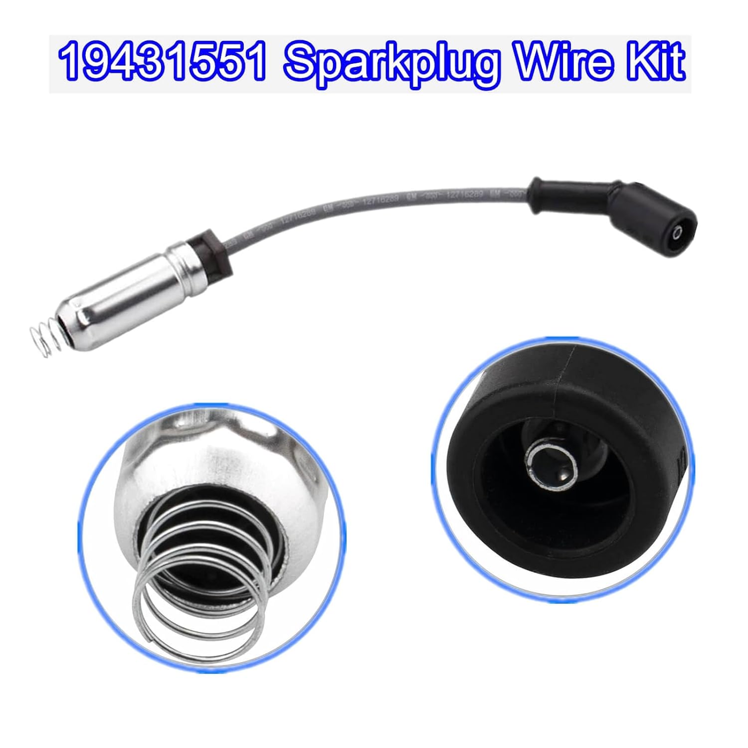 19431551 Sparkplug Wire Kit, AC Delco Spark Plug Wires Set Compatible with Cadillac Chevrolet Gmc Models, Replace 19431551 12716289,Pack of 8