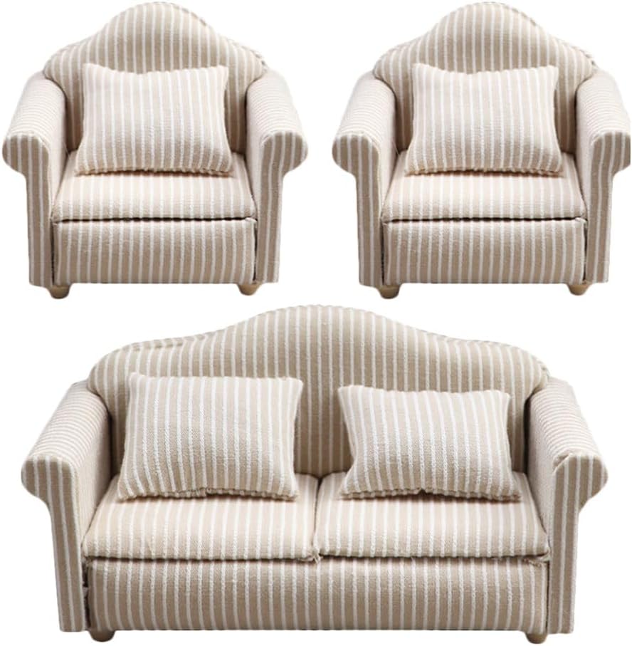 3pcs Dollhouse Sofa Miniature Couch Miniature Furniture Sofa 1 24 Scale Dollhouse Furniture Tiny Mini House Couch Toy Model