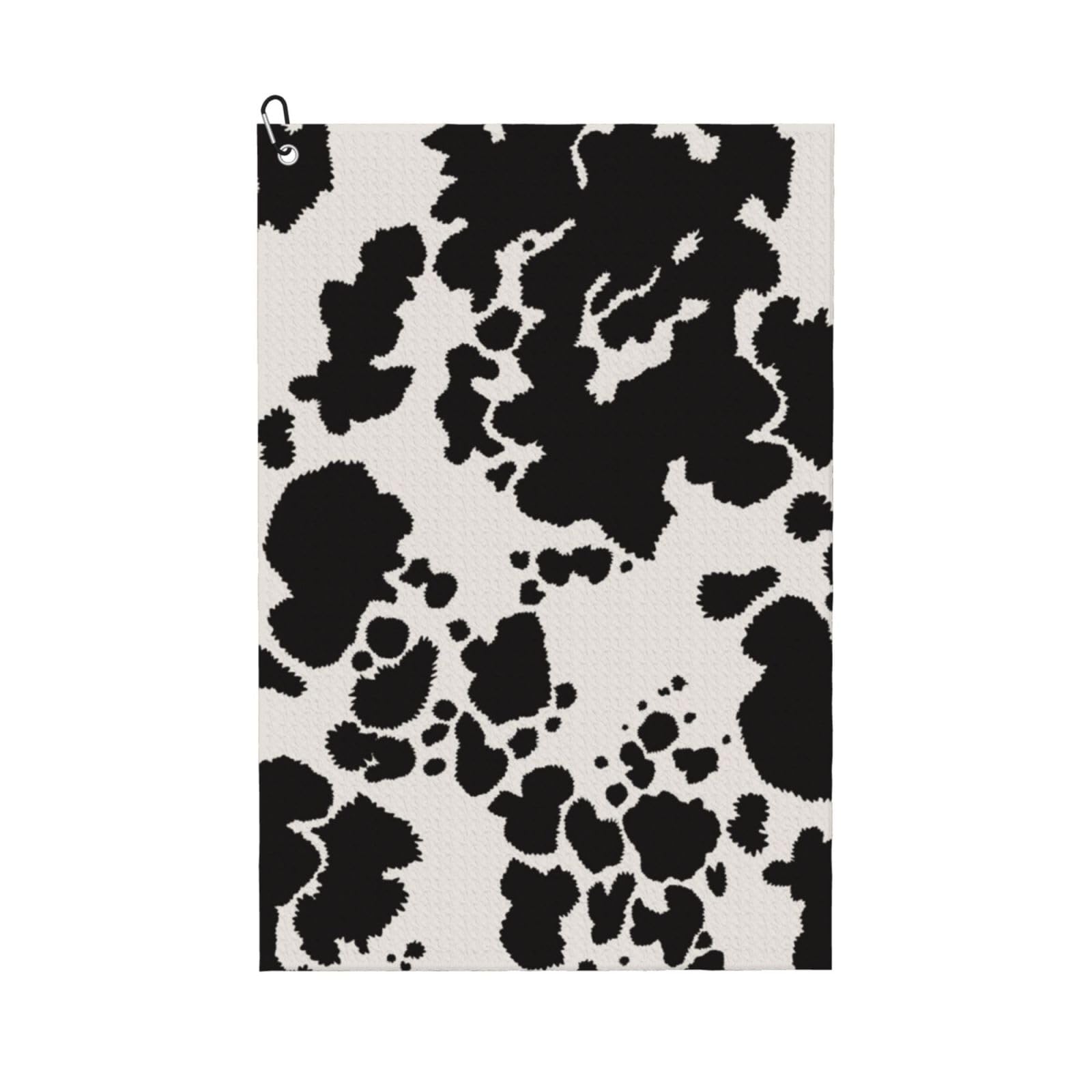 Hnnkloy Cow Print, 16x24 in Portable Waffle Golf Towels with Carabiner Clip for Golf Bag