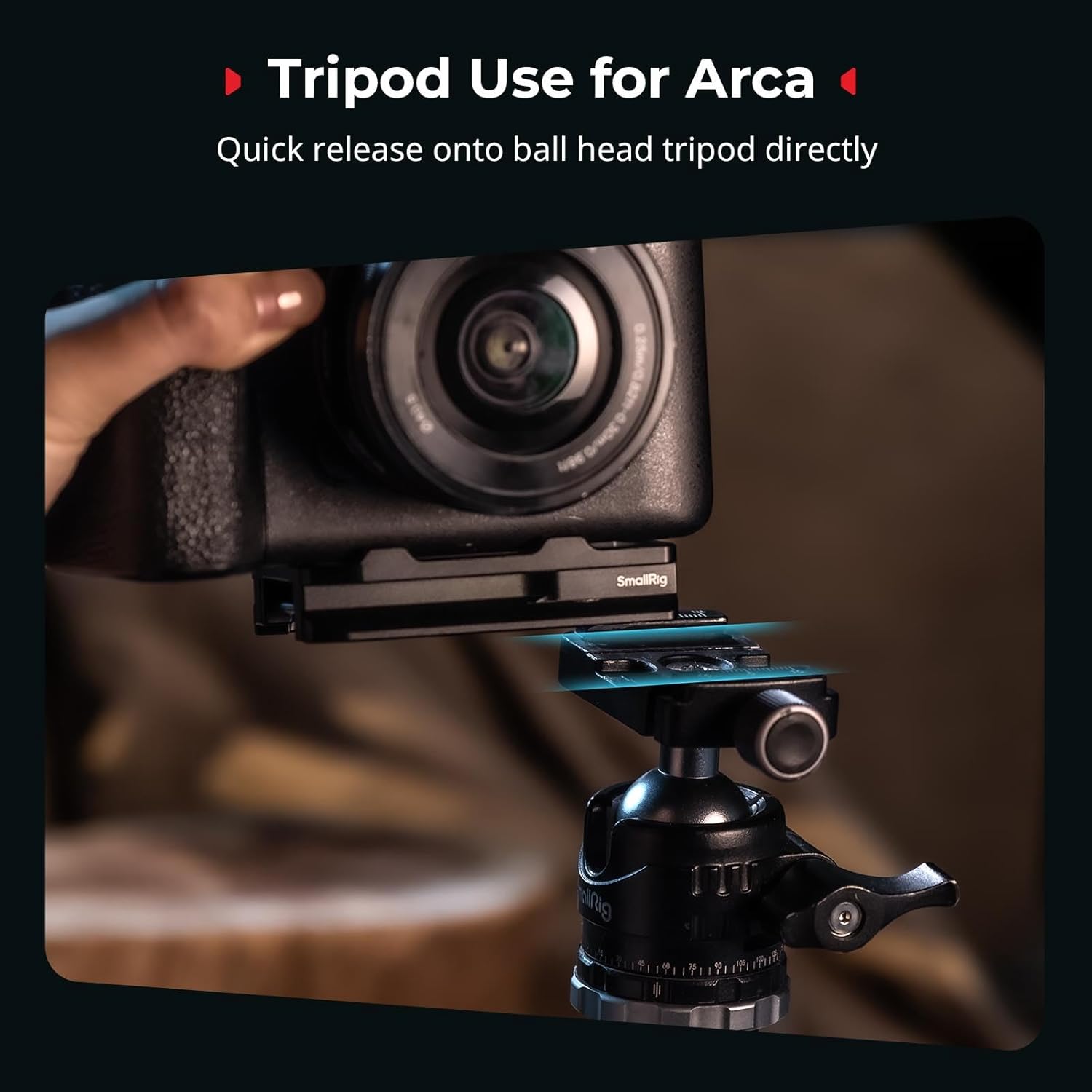 SmallRig Mount Plate for AirTag, Quick Release Camera Mount Baseplate for Arca-Type, Built-in EVA Pad, 1/4"-20 Screws, for Sony A7 III/ A7 IV/ A7C II/ A7C R/A6700 /A6400 /FX30 /FX3 /ZV-E10 II- MD5423