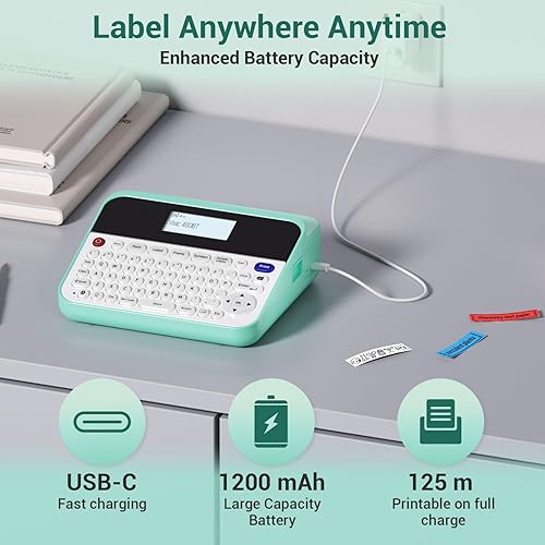 Miniatura 4 de Vixic Label Maker Machine with Tape, 480BT Label Printer, Adapted Label Tape, 6 Pack