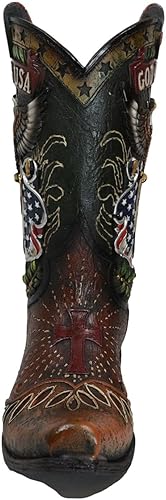 Miniatura 2 de Ebros Gift Ramo de flores o macetero con bandera americana de Estados Unidos, diseño rústico de países occidentales, diseño de bandera