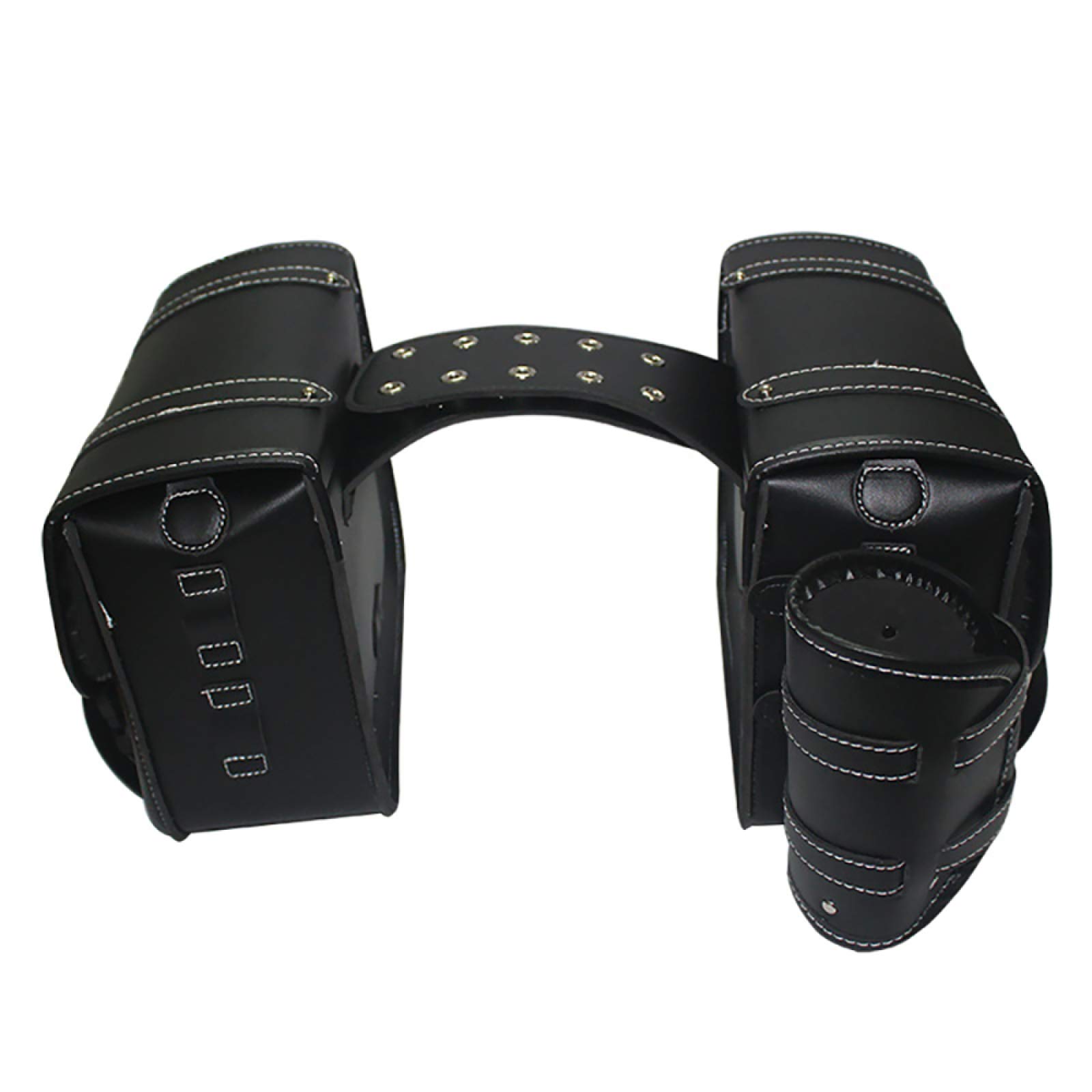 Borsa Sella Moto, 2pcs Borse Da Sella In Pelle, Borse Laterali Moto Universali, Con Sacca D'acqua,Black-M