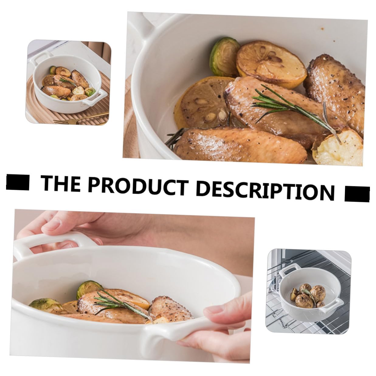 Artibetter Tazón de Sopa Resistente y Antiarañazos con Asas de Color Claro de Cerámica Cuenco de Cocina Adecuado para Uso Doméstico y Platos Grandes
