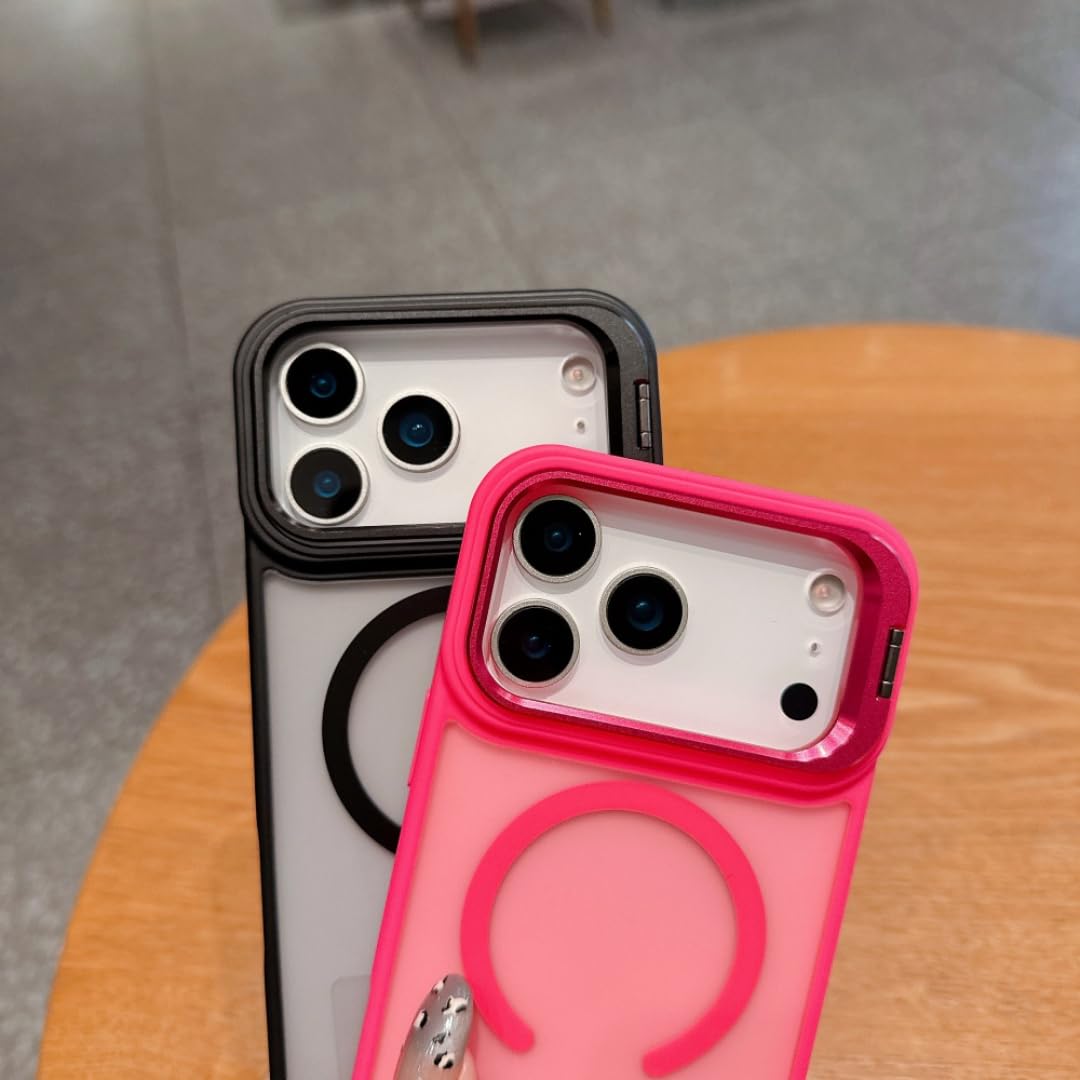 Étui de téléphone magnétique givré de Luxe pour iPhone 14 Plus avec Support en métal et dragonne (pour iPhone 14 Plus/Violet)