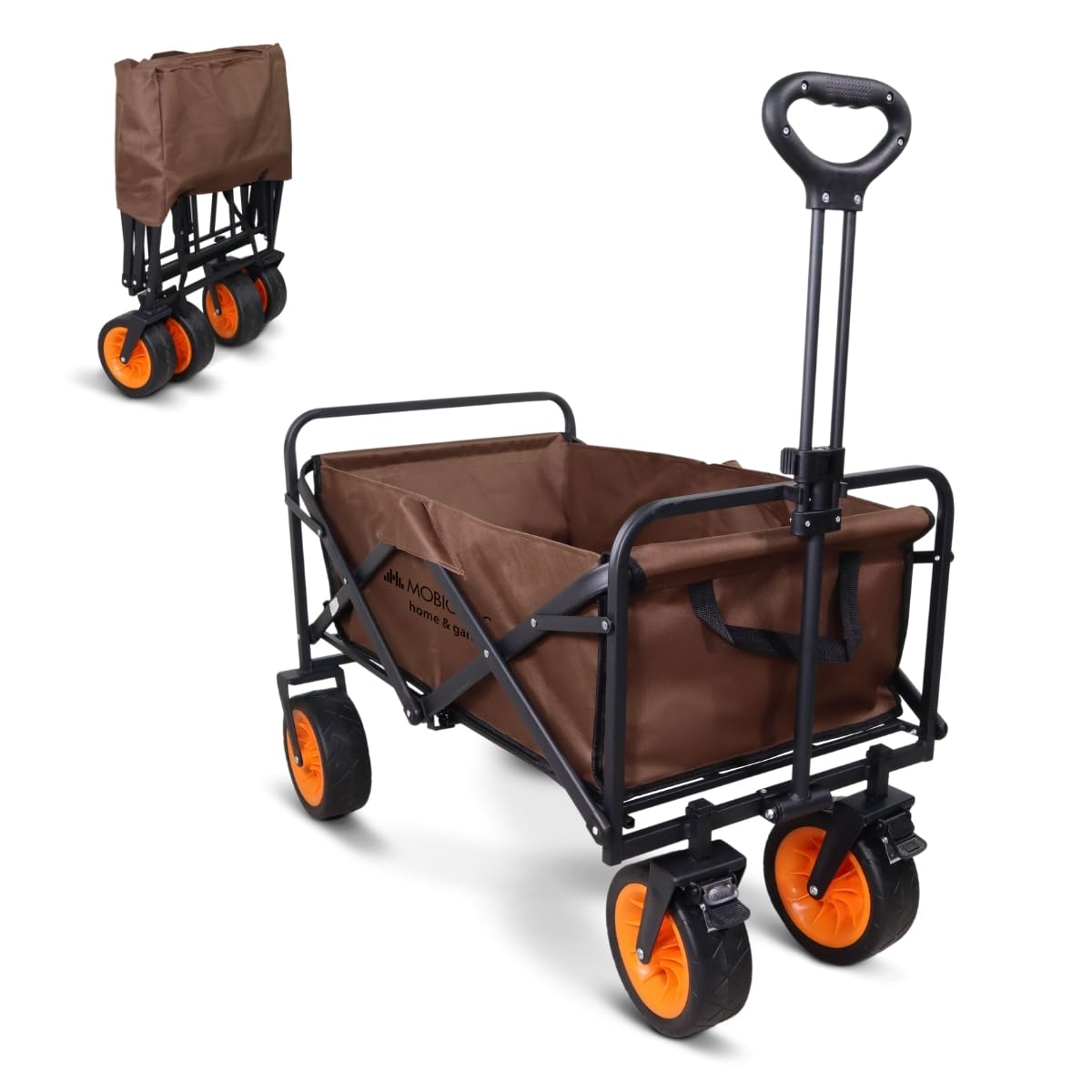 Mobiclinic®, Carro de Transporte Plegable, para la Playa y el Jardín, Duna Pro Plus, Asa Ajustable, Ruedas Todoterreno Grandes 360º, Bolsillos Extras, hasta 100 kg, 94x56,5x61 cm, Impermeable, Rojo